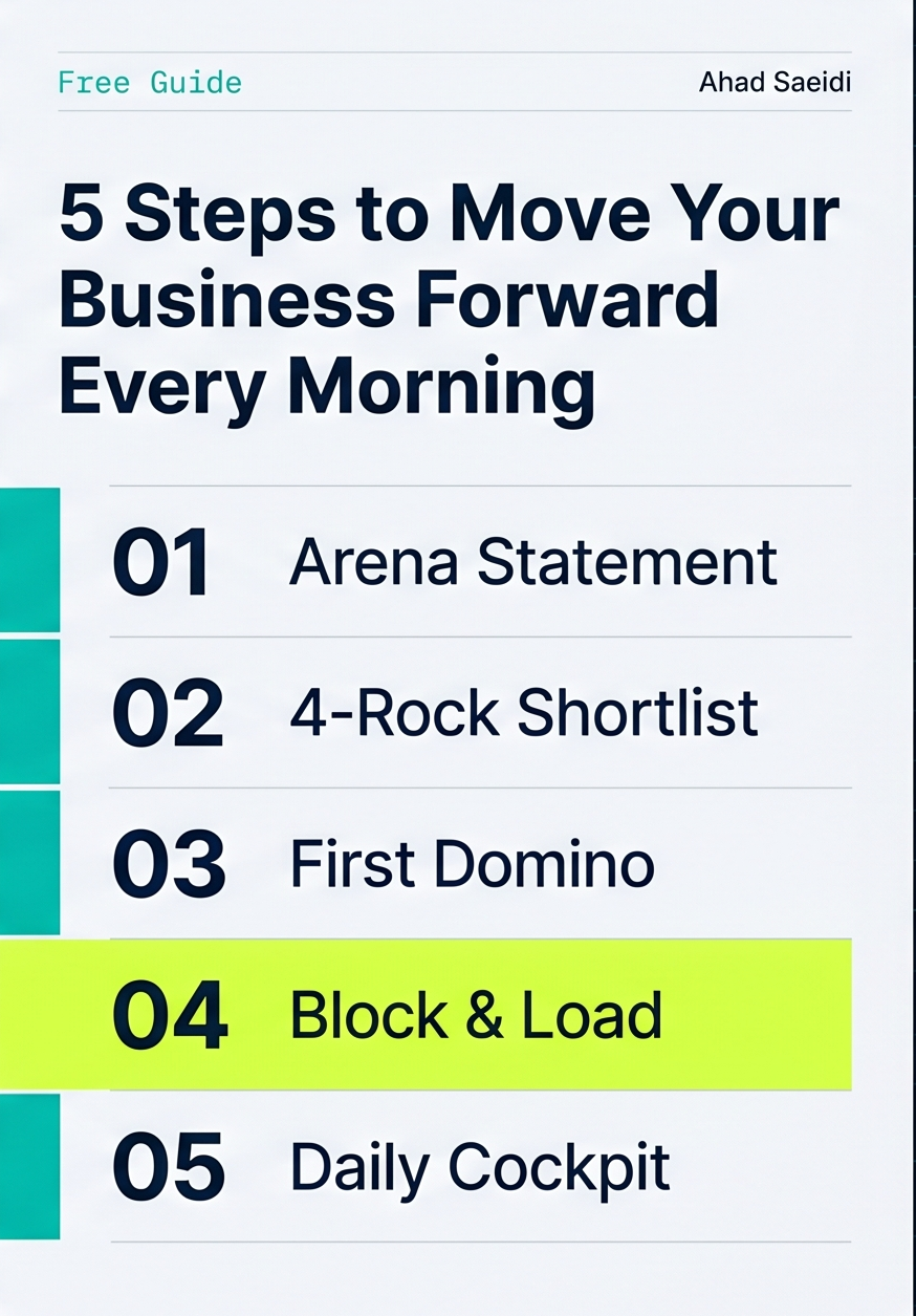 5 Steps to Move Your Business Forward Every Morning — Free Guide by Ahad Saeidi